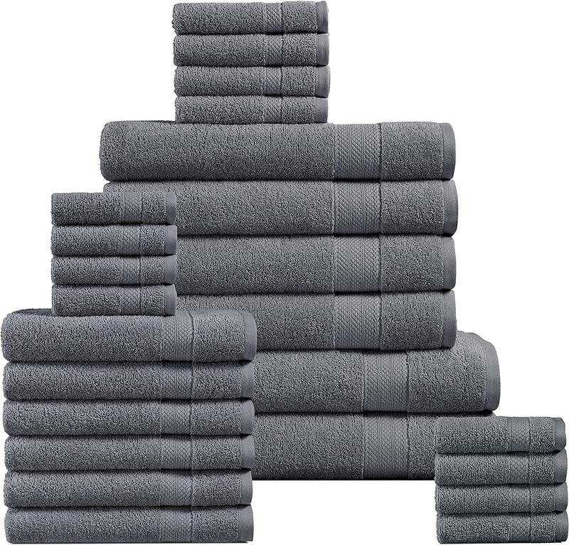 10 pcs Towel Set 100 % Egyptian Cotton 2 Bath Towel Size (70cmx140cm)2 Hand Towel Size(40cmx66cm) 2 Guest Towel Size(30cmx45cm) 4 Face Towel Size (30cmx30cm) 500 Gsm